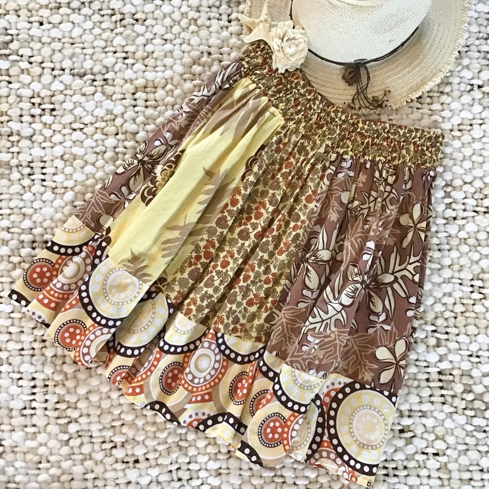 Sixteen Smocked Waist Cotton Skirt Size L, EUC